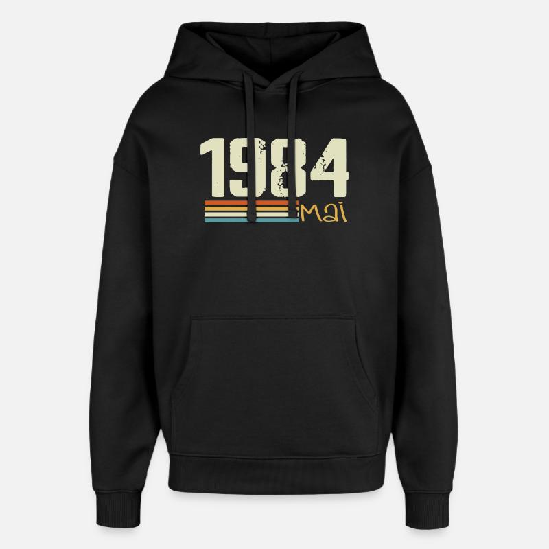 Mai 1984 - Sweat à capuche unisexe Stanley/Stella Oversized - noir