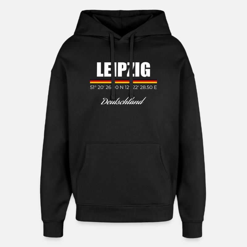 Leipzig - Oversized Unisex Hoodie von Stanley/Stella - Schwarz