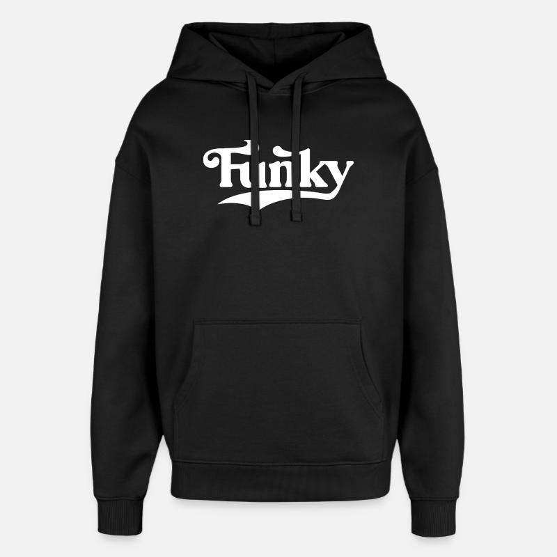 Funky Retro Script Logo - Stanley/Stella Oversized Felpa con cappuccio unisex - nero