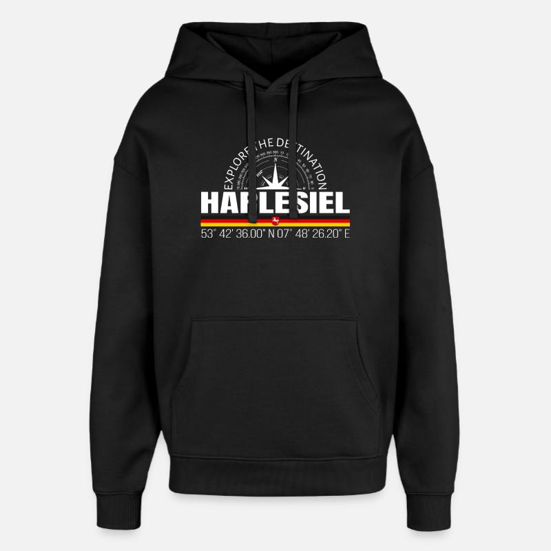 Harlesiel - Sweat à capuche unisexe Stanley/Stella Oversized - noir