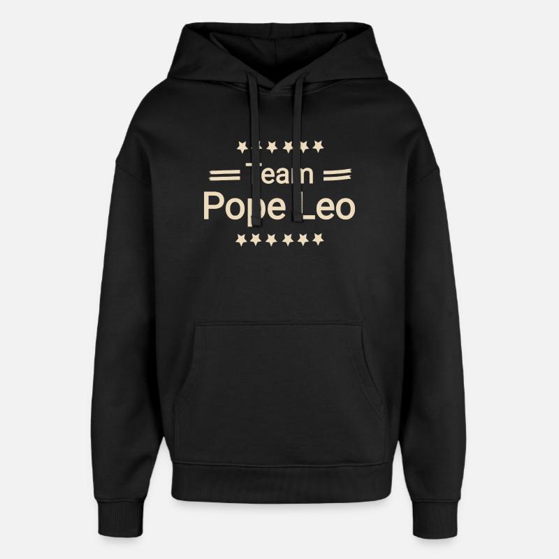 Équipe Pope Leo - Sweat à capuche unisexe Stanley/Stella Oversized - noir