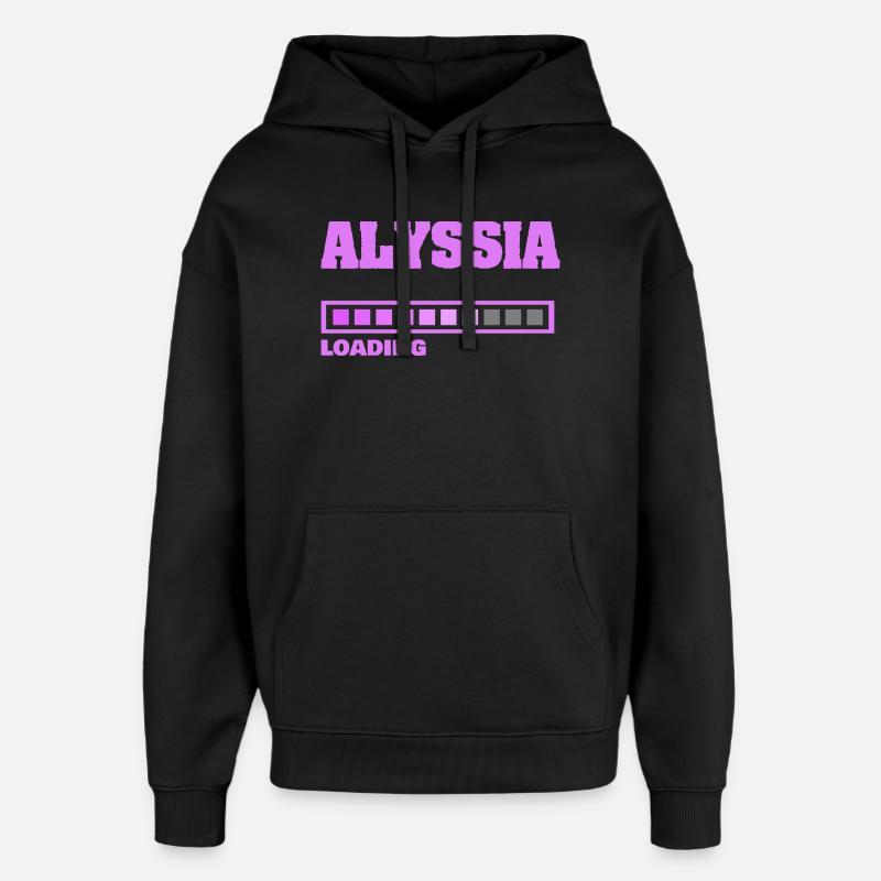 Naissance d’Alyssia - Sweat à capuche unisexe Stanley/Stella Oversized - noir