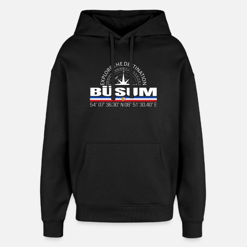Büsum - Sweat à capuche unisexe Stanley/Stella Oversized - noir