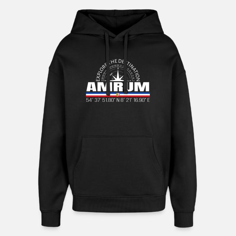 Amrum - Sweat à capuche unisexe Stanley/Stella Oversized - noir