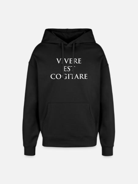 Vivere Est Cogitare Tee - Sweat à capuche unisexe Stanley/Stella Oversized - noir