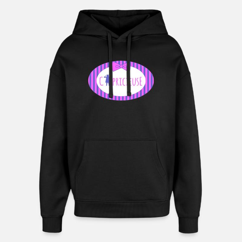 Design capricieuse Violet - Sweat à capuche unisexe Stanley/Stella Oversized - noir