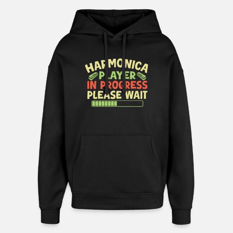 Harmonica Funny Harmonica en cours - Sweat à capuche unisexe Stanley/Stella Oversized - noir