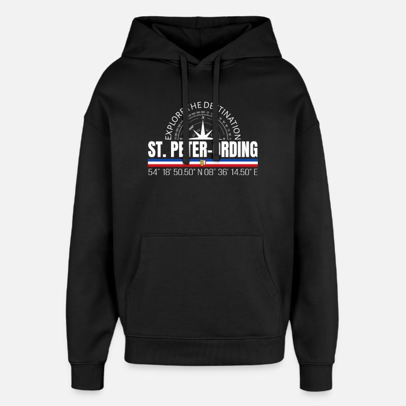 Saint-Pierre-Ording - Sweat à capuche unisexe Stanley/Stella Oversized - noir
