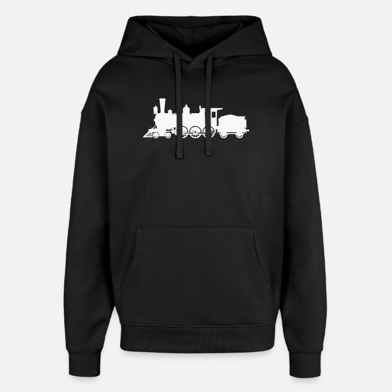 Silhouette de locomotive à vapeur - Sweat à capuche unisexe Stanley/Stella Oversized - noir