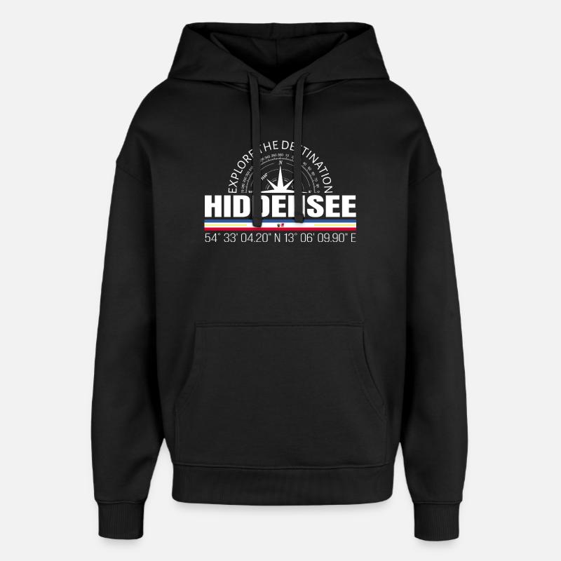 Hiddensee - Oversized Unisex Hoodie von Stanley/Stella - Schwarz