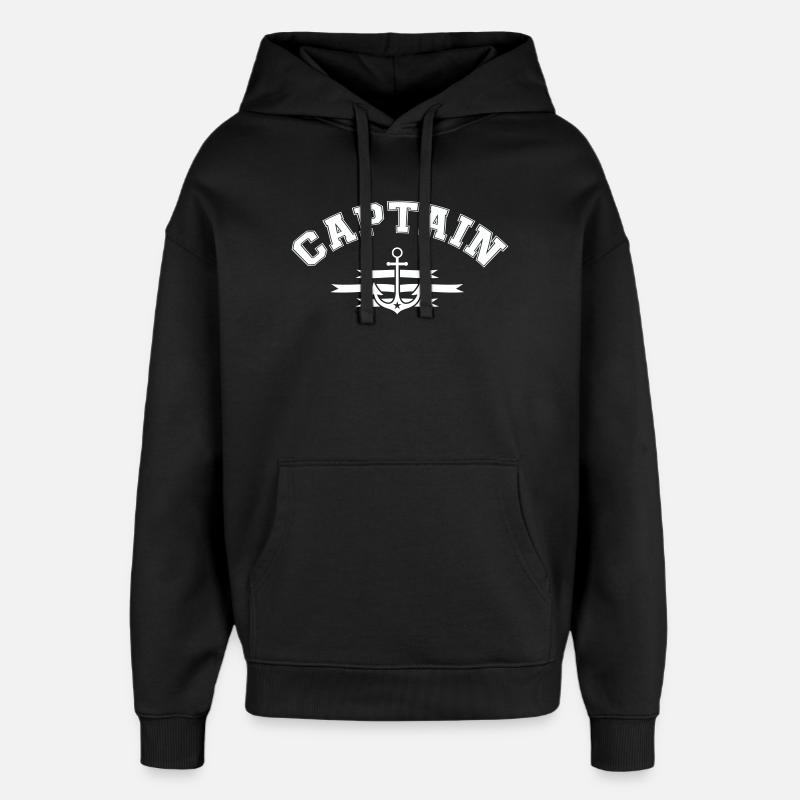 Captain Anchor Emblem - Oversized Unisex Hoodie by Stanley/Stella - black
