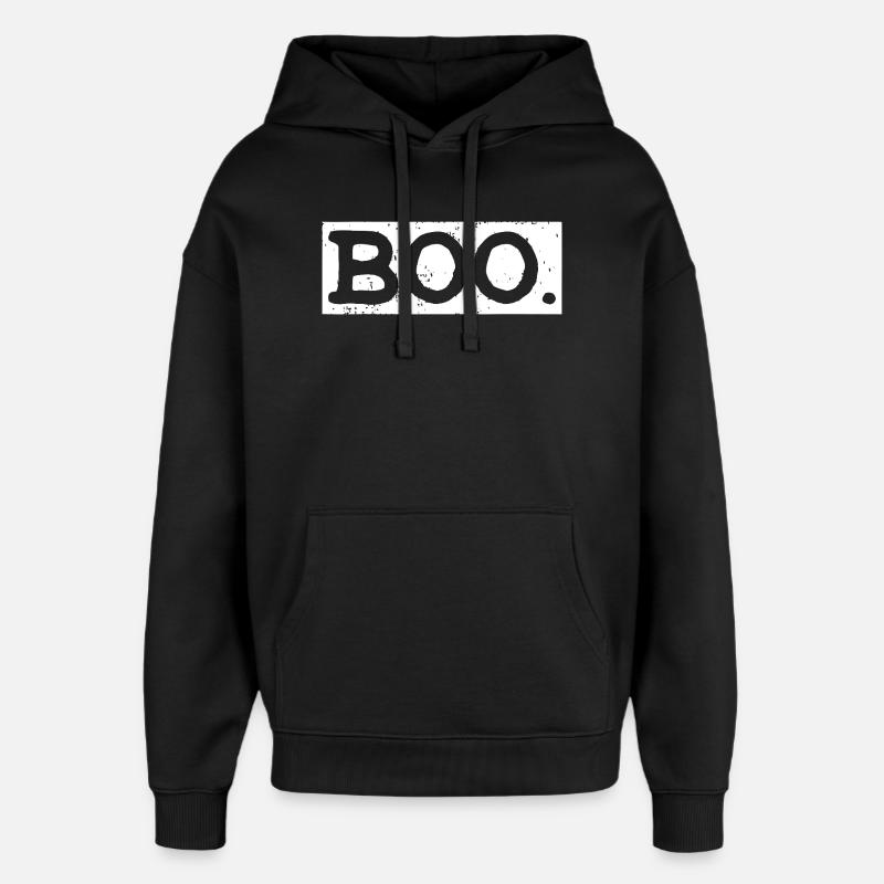 Boo Bold Halloween Typografie - Oversized Unisex Hoodie von Stanley/Stella - Schwarz