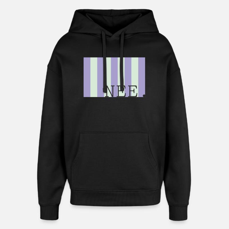 Nee Pastel Stripe Font - Oversized Unisex Hoodie by Stanley/Stella - black