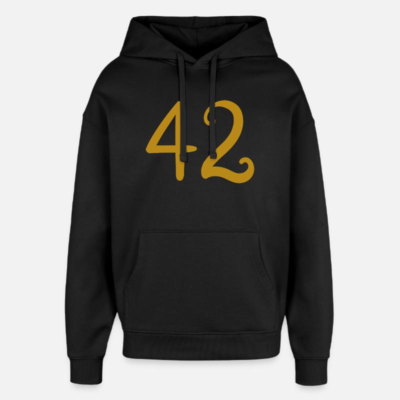 42 - Oversized Unisex Hoodie by Stanley/Stella - black