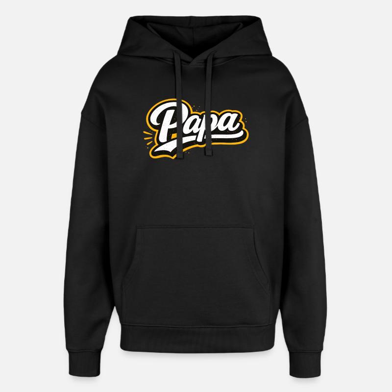 Papa - Sweat à capuche unisexe Stanley/Stella Oversized - noir