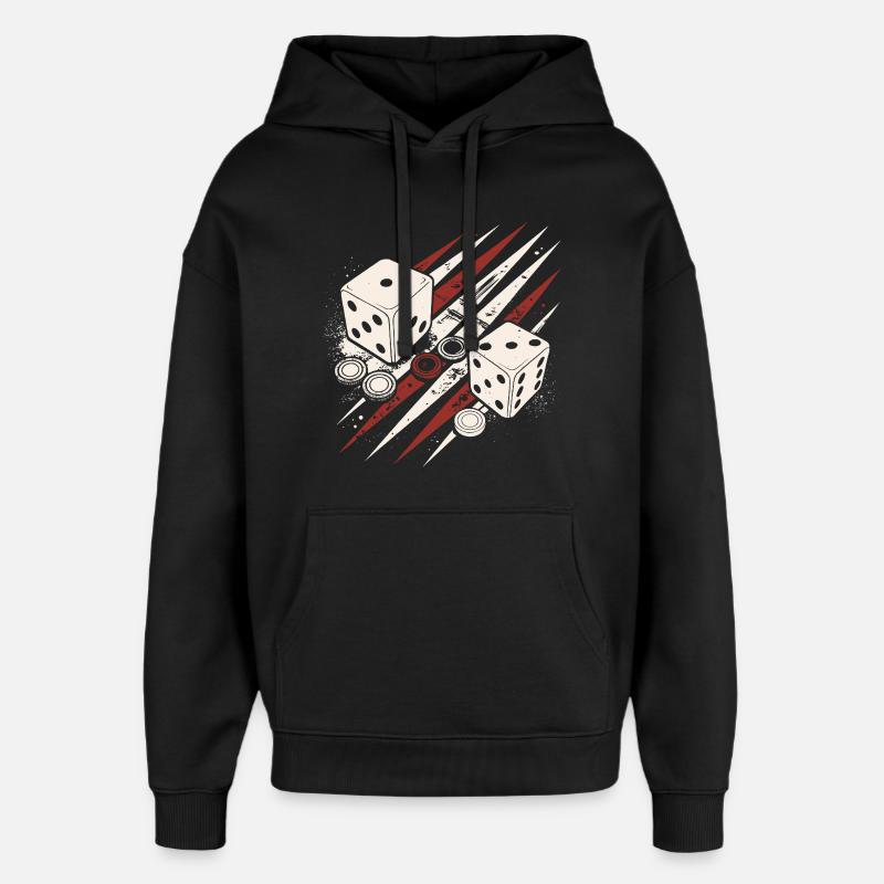 Backgammon | Board Game | Gift - Oversized Unisex Hoodie by Stanley/Stella - black