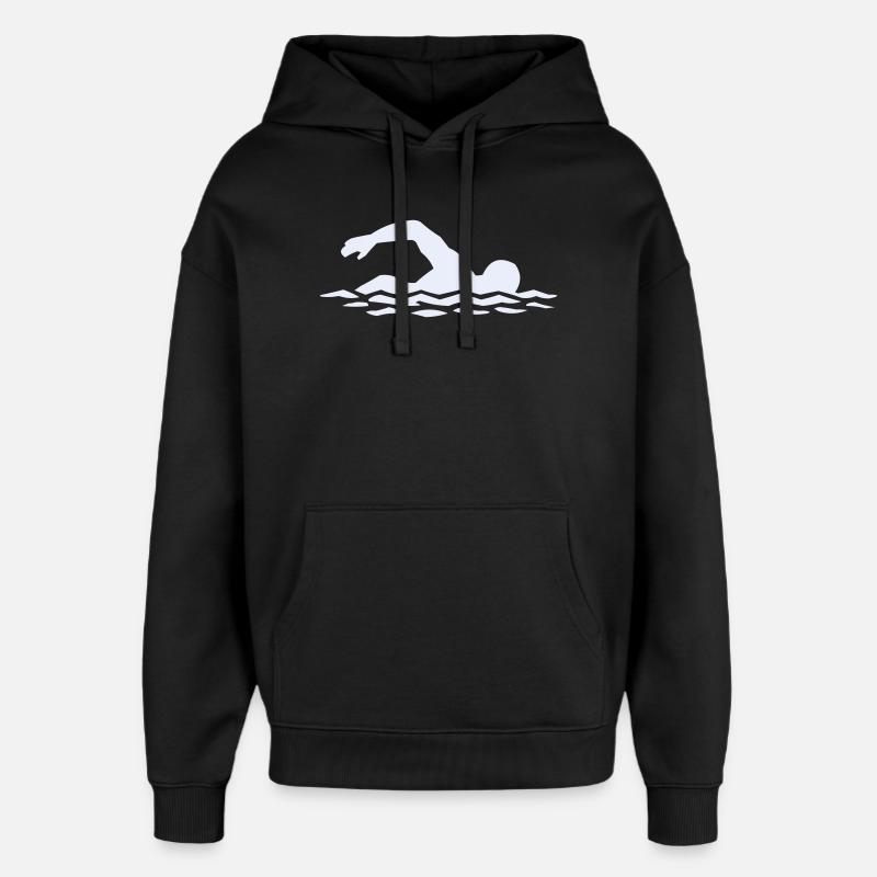 Float silhouette in water - Oversized Unisex Hoodie by Stanley/Stella - black