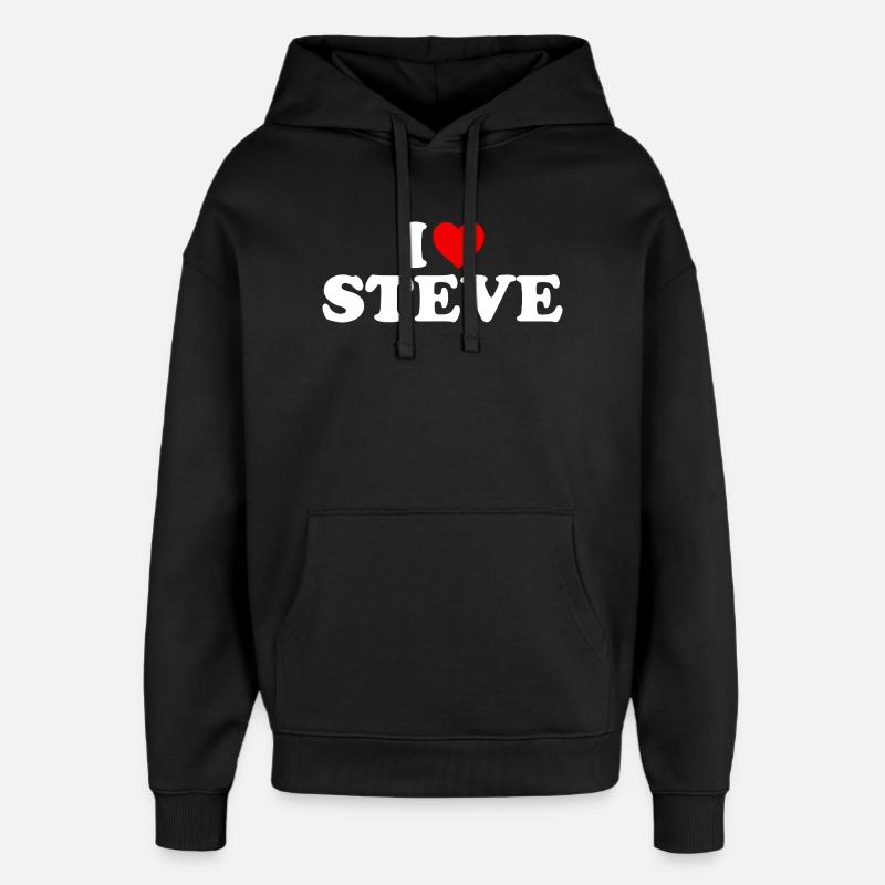 J’aime Steve - Sweat à capuche unisexe Stanley/Stella Oversized - noir