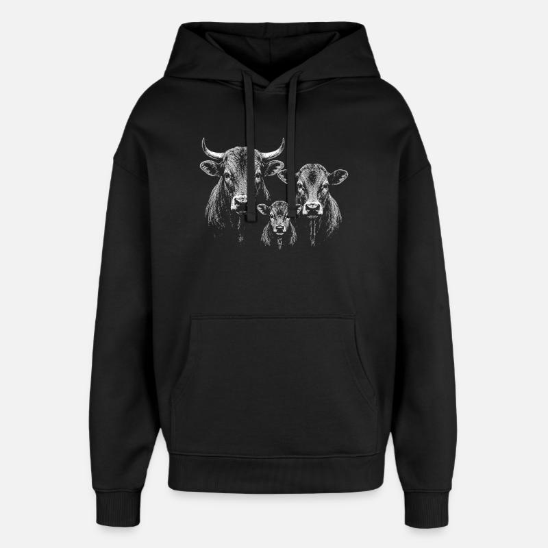 cattle - Oversized Unisex Hoodie by Stanley/Stella - black
