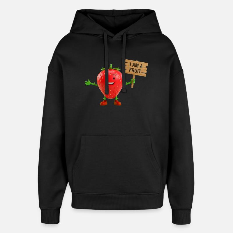 Erdbeere mit einem Schild - Oversized Unisex Hoodie von Stanley/Stella - Schwarz