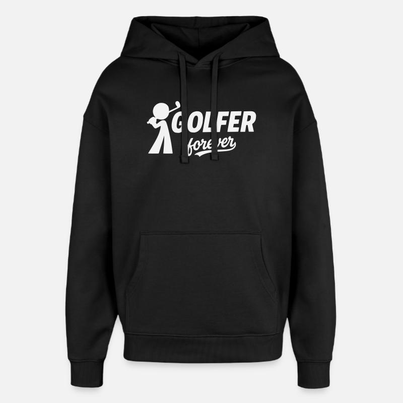 Silhouette du golfeur éternel - Sweat à capuche unisexe Stanley/Stella Oversized - noir
