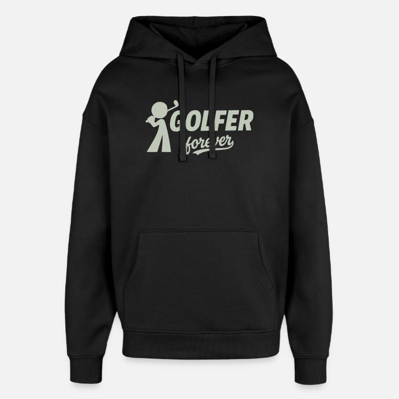 Silhouette du golfeur éternel - Sweat à capuche unisexe Stanley/Stella Oversized - noir