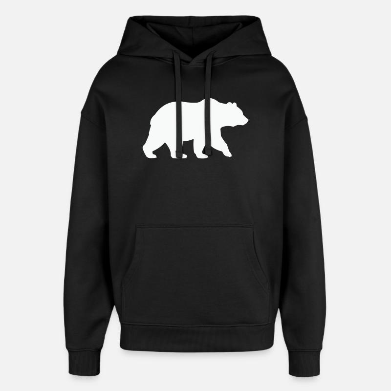 Bear - Oversized Unisex Hoodie by Stanley/Stella - black