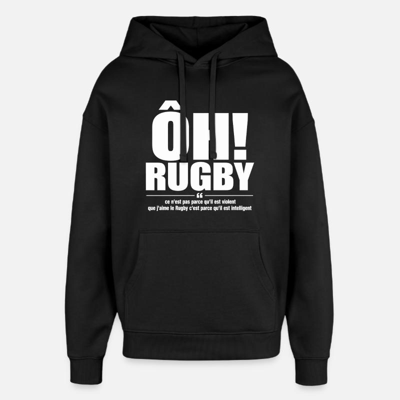 rugby intelligent - Sweat à capuche unisexe Stanley/Stella Oversized - noir