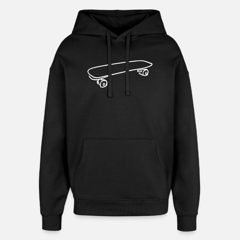 Skateboard Sketch - Oversized Unisex Hoodie by Stanley/Stella - black
