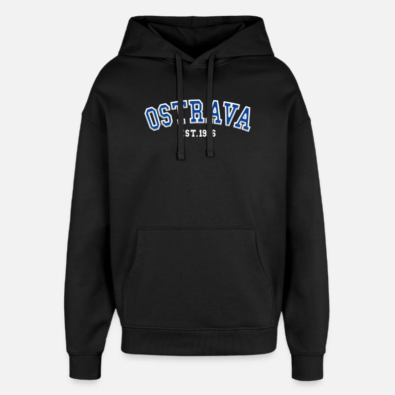 Ostrava fondée en 1976 - Sweat à capuche unisexe Stanley/Stella Oversized - noir