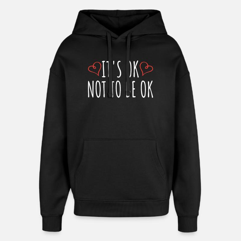 Conception d’acceptation en santé mentale - Sweat à capuche unisexe Stanley/Stella Oversized - noir