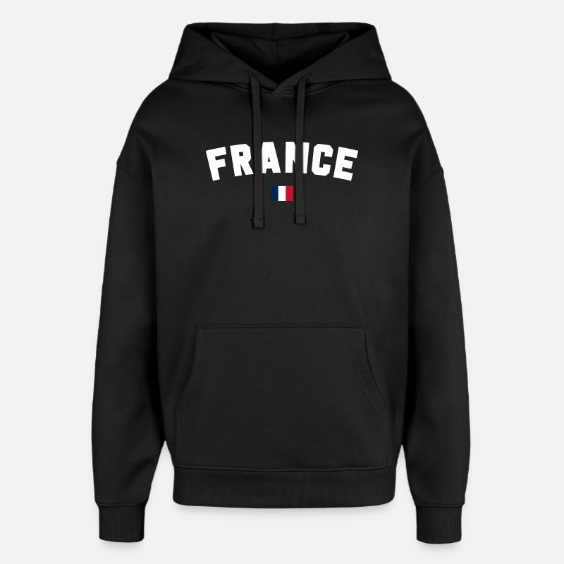 France - Sweat à capuche unisexe Stanley/Stella Oversized - noir