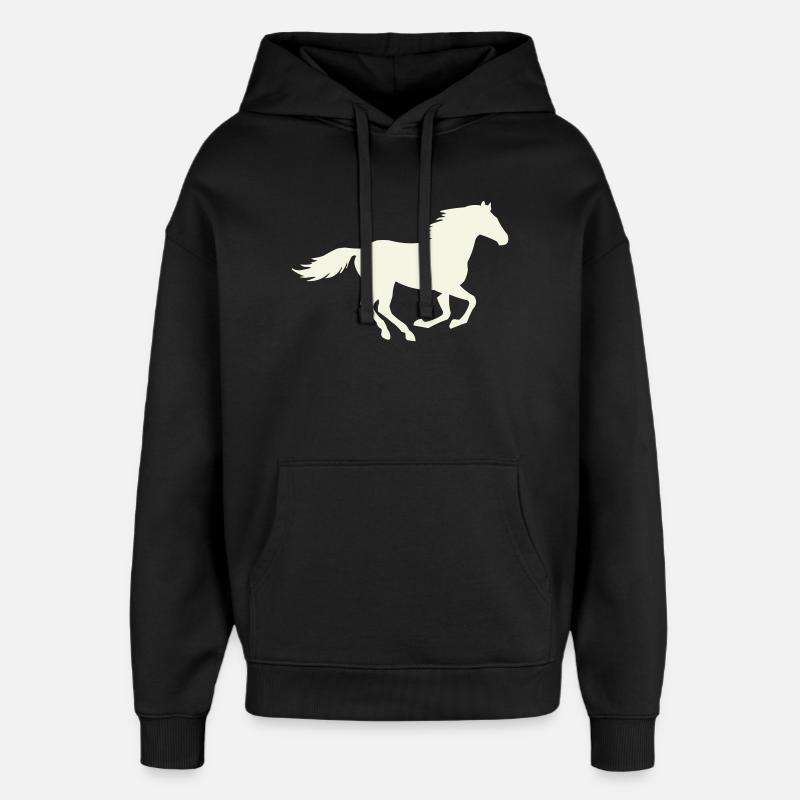 Springender Hengst Silhouette - Oversized Unisex Hoodie von Stanley/Stella - Schwarz