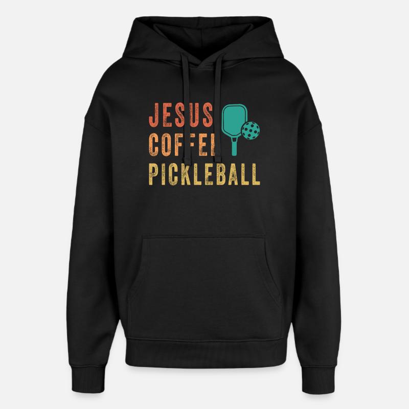 Jesus Coffee Pickleball - Sweat à capuche unisexe Stanley/Stella Oversized - noir