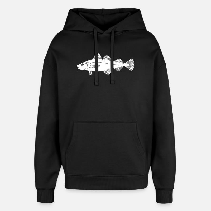 Morue/morue - Sweat à capuche unisexe Stanley/Stella Oversized - noir