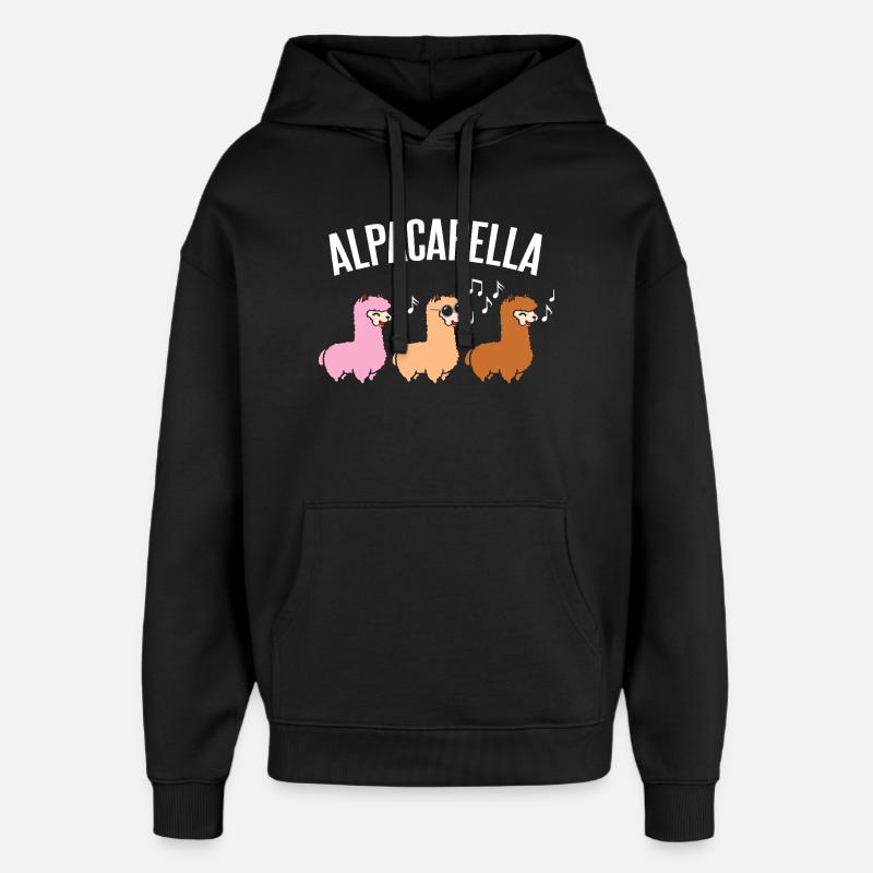 Alpacapella  - Oversized Unisex Hoodie by Stanley/Stella - black