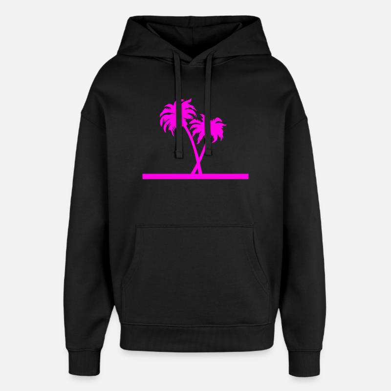 Palm trees - Oversized Unisex Hoodie by Stanley/Stella - black