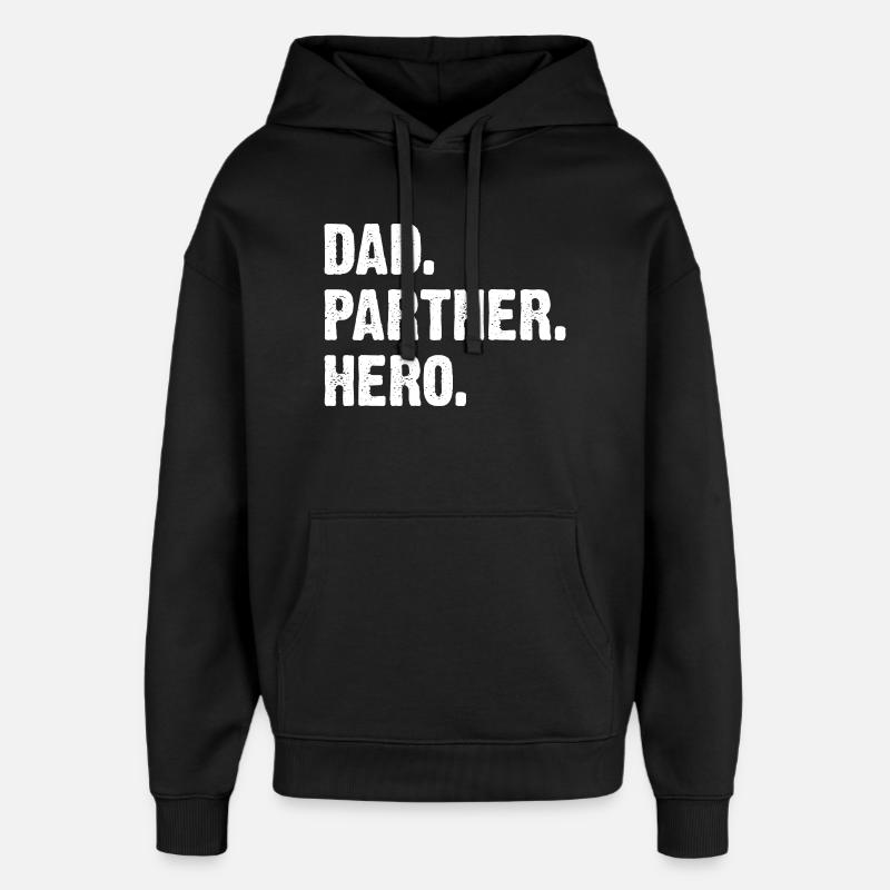 Père Partenaire Héros - Sweat à capuche unisexe Stanley/Stella Oversized - noir