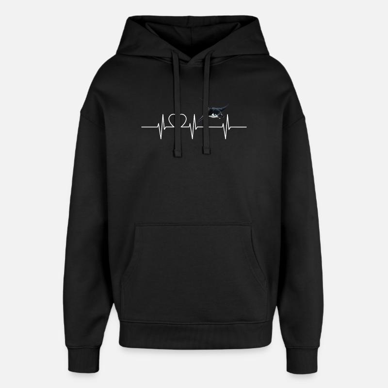 Rays Manta Rays - Oversized Unisex Hoodie by Stanley/Stella - black