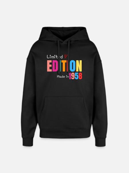 Limited edition Made in 1958 - Sweat à capuche unisexe Stanley/Stella Oversized - noir