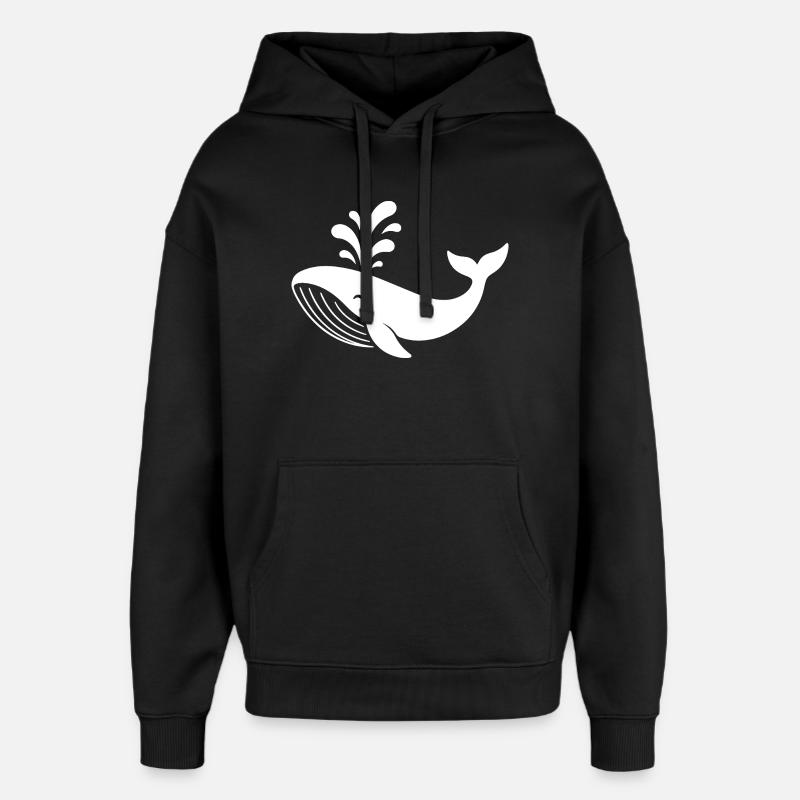 baleine - Sweat à capuche unisexe Stanley/Stella Oversized - noir