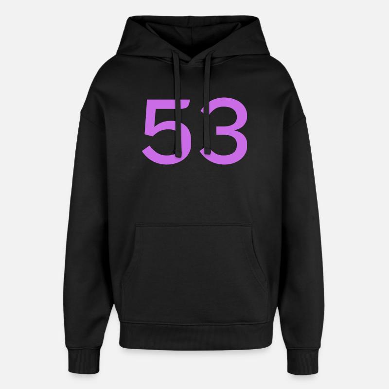53 - Oversized Unisex Hoodie by Stanley/Stella - black