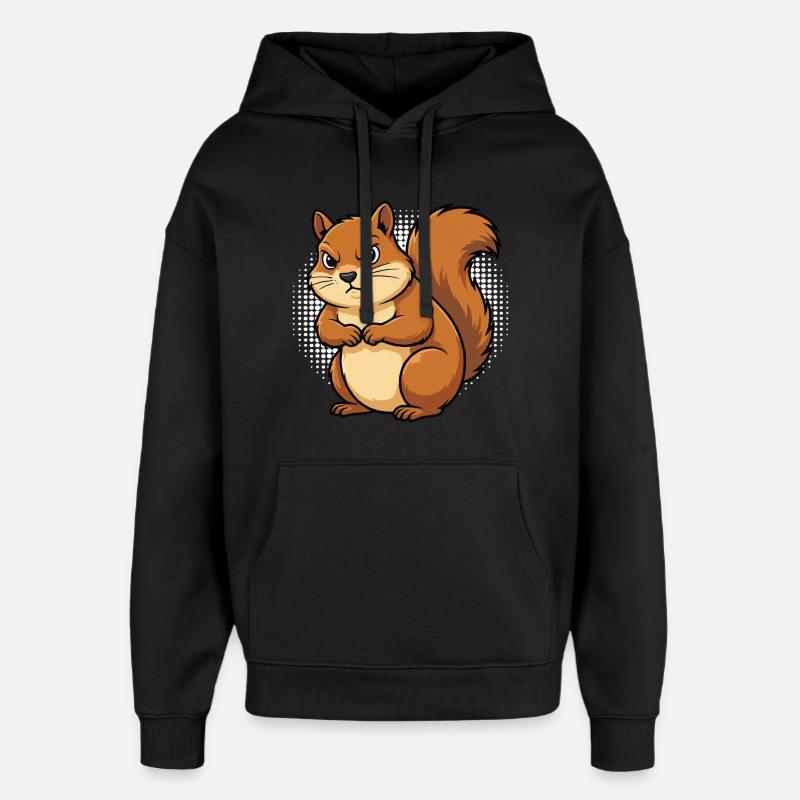 Eichhörnchen Eichhorn Eichhörnchenliebhaber Nager - Oversized Unisex Hoodie von Stanley/Stella - Schwarz