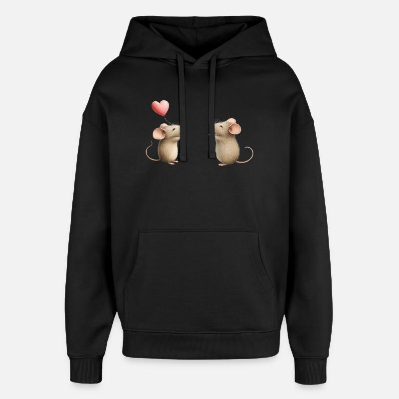 Amour de la souris - Sweat à capuche unisexe Stanley/Stella Oversized - noir