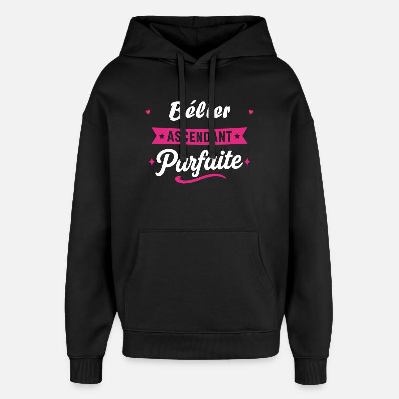 Bélier Ascendant Parfaite - Sweat à capuche unisexe Stanley/Stella Oversized - noir