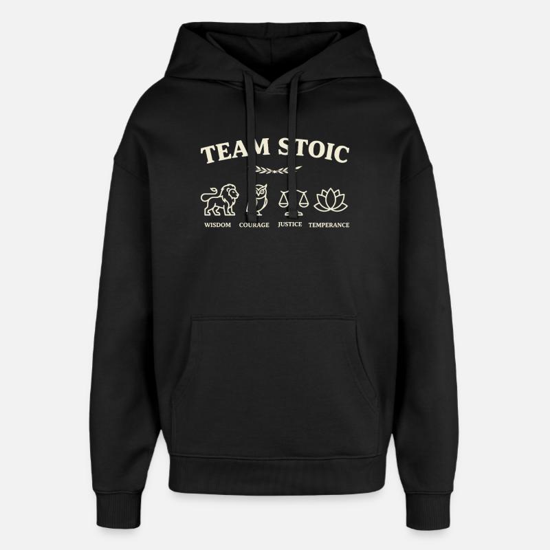Team Stoic Virtues - Oversized Unisex Hoodie by Stanley/Stella - black