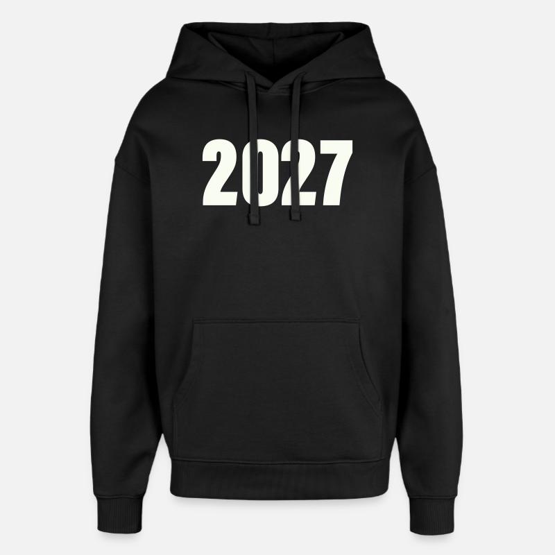 2027_zahl- - Sweat à capuche unisexe Stanley/Stella Oversized - noir