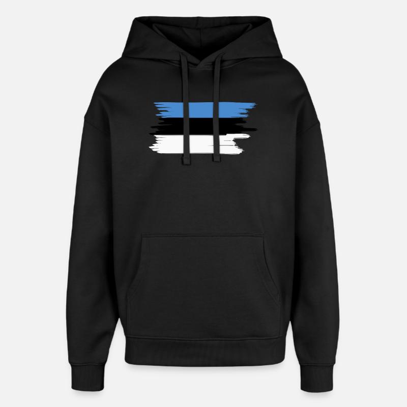 Drapeau estonien - Sweat à capuche unisexe Stanley/Stella Oversized - noir