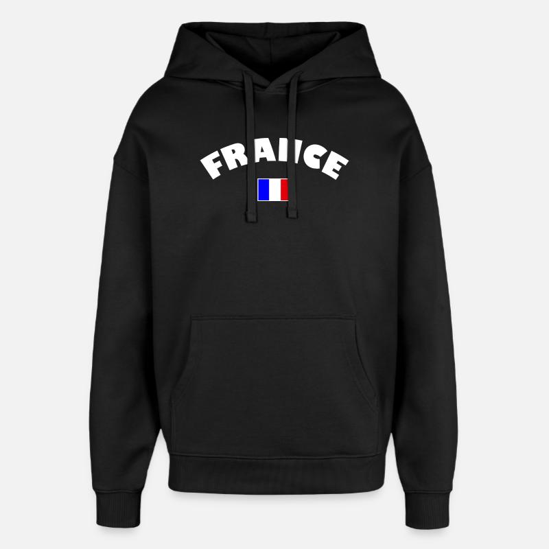 France drapeau français - Sweat à capuche unisexe Stanley/Stella Oversized - noir