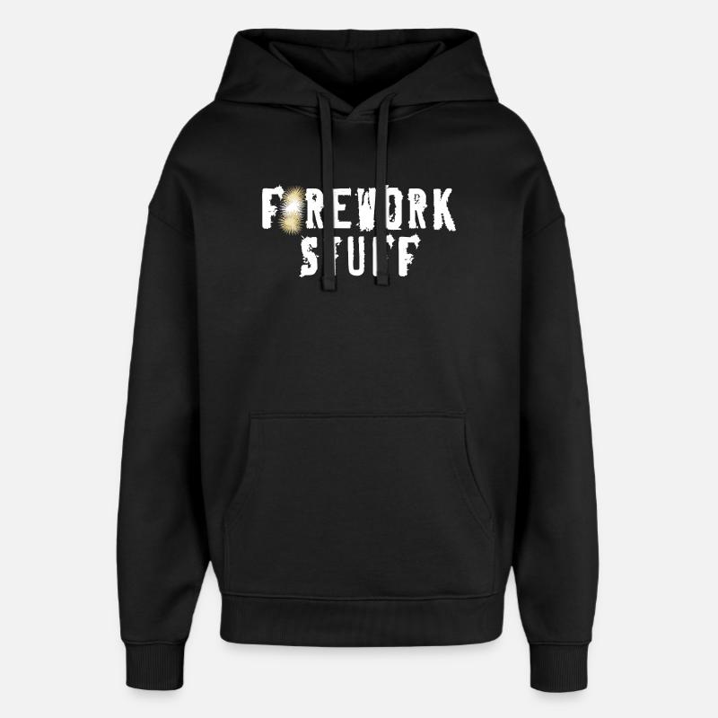Texte des feux d’artifice - Sweat à capuche unisexe Stanley/Stella Oversized - noir